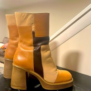 Steve Madden platform patchwork boots